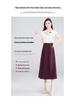 Women's High-Waisted Spring 2026 Slimming Skirt, Mid-Length, Elastic Waist, Umbrella Style, Petite Fit, Elegant Drape