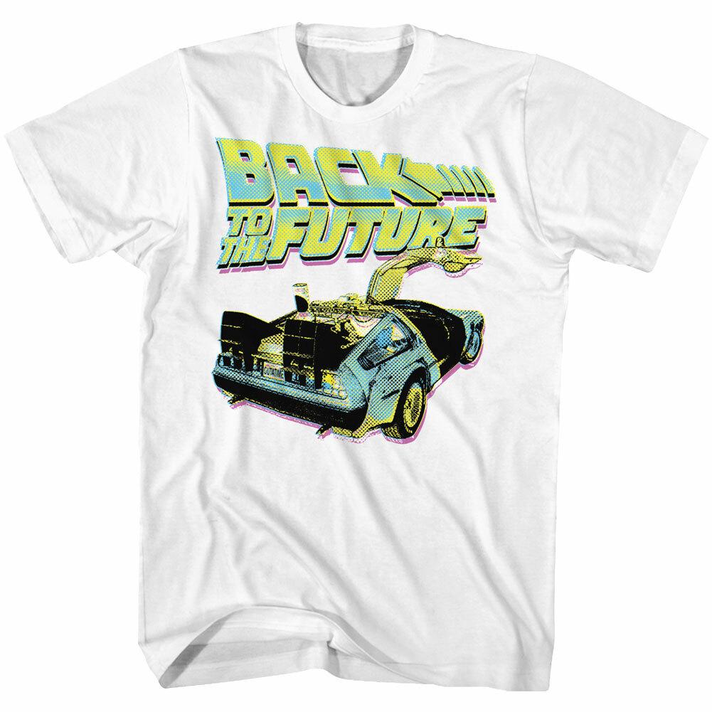 Back To The Future Movie Neon Color DeLorean Men T Shirt XXXL