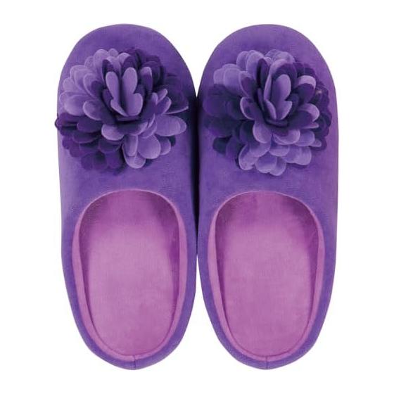Senko Slippers Flower Motif Purple 24.5 cm