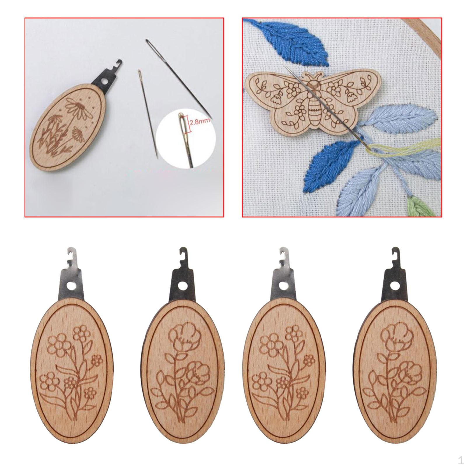 

4 Piece Needle Threading Kit for Sewing Projects Hand Tools Crafting Set E
