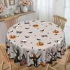 1 Retro Halloween Tablecloth, Brown Skull Background, Country Grid And Pumpkin, Halloween Gift