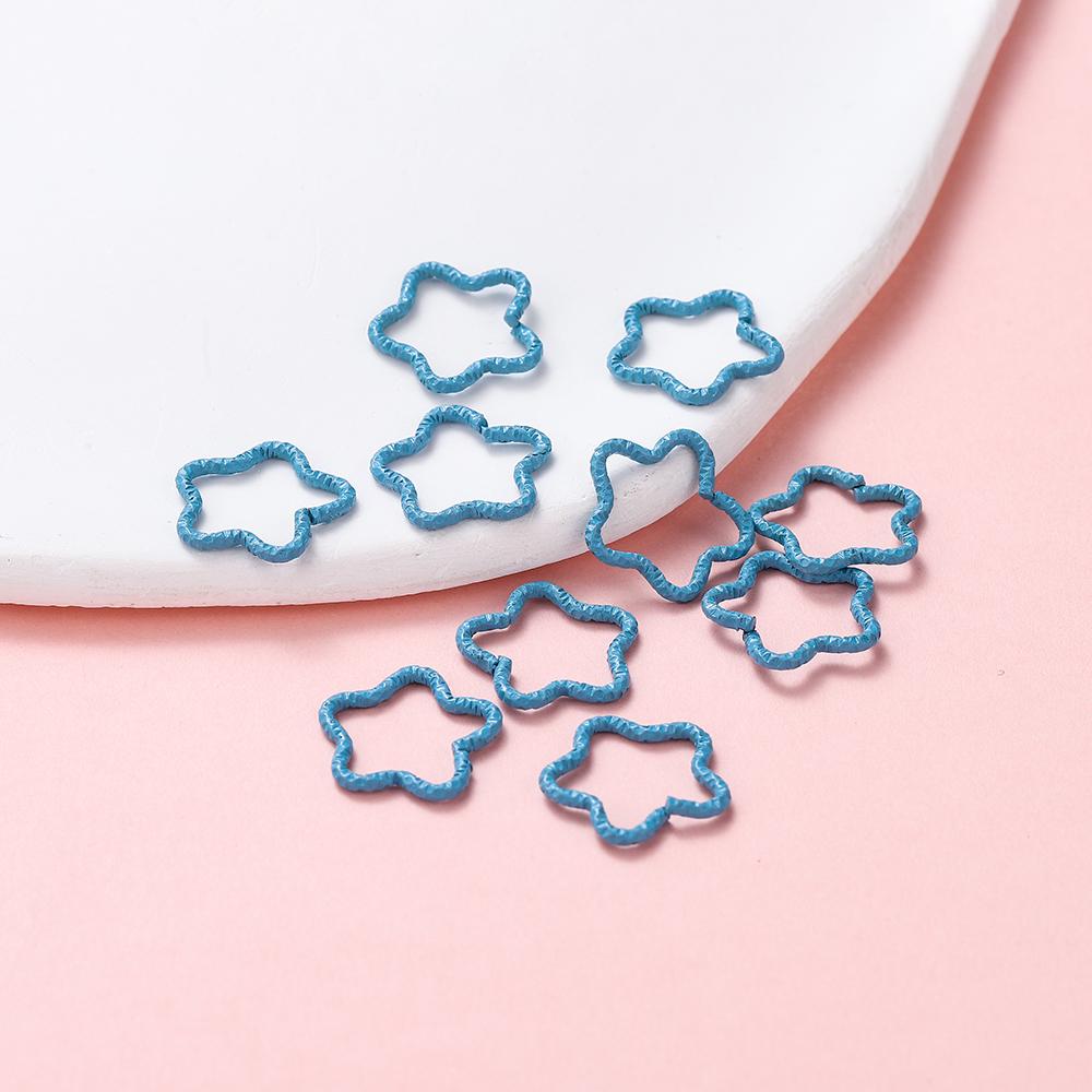 50 Stück/Los Bunte offene Ringe Sternform Biegeringe Für Schmuckherstellung Schlüsselanhänger Handy-Kette Bastelbedarf