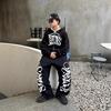 Europäischer und Amerikanischer Herren Herbst und Winter Neuer Stil Amerikanische Modemarke Bedruckte Reißverschluss Sweatshirt Jacke Hip-Hop Ins Stil Set