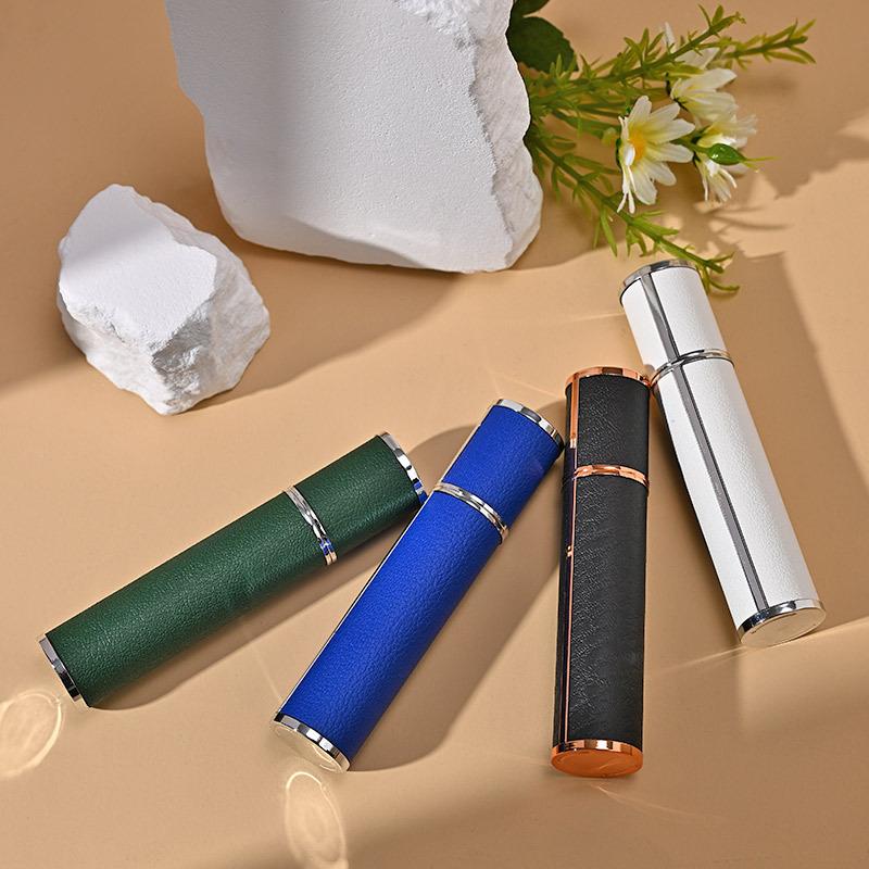 10ml Lambskin Leather Perfume Atomizer with Glass Vial, Refillable Luxury Travel Spray Bottle Leak-Proof Design