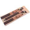 Jill Cool Solid Color Y-Shaped Leather Suspenders, 3-Clip, Adult, 2.5 cm