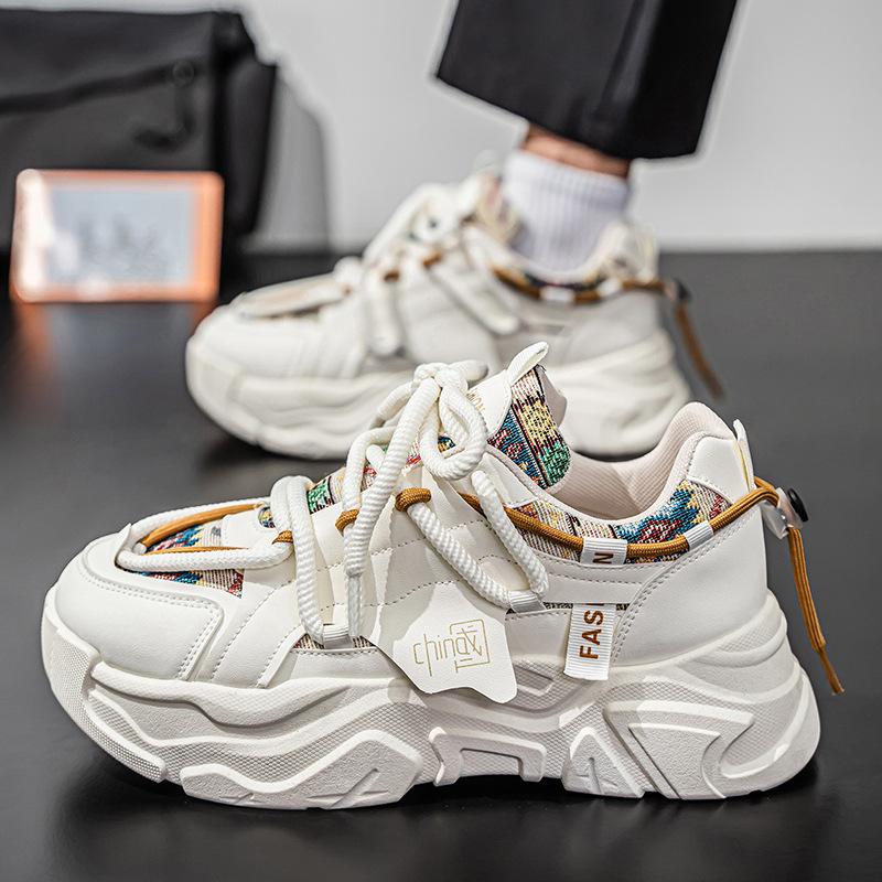 Men's shoes 2025 new autumn retro trend versatile sports casual shoes men's thick-soled wear-resistant popular dad shoes