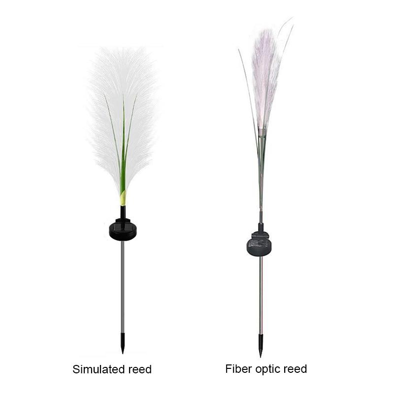 LED Solar Simulation Reed Fiber Optic Lamp, Outdoor Waterproof Lawn and Courtyard Decoration Lamp