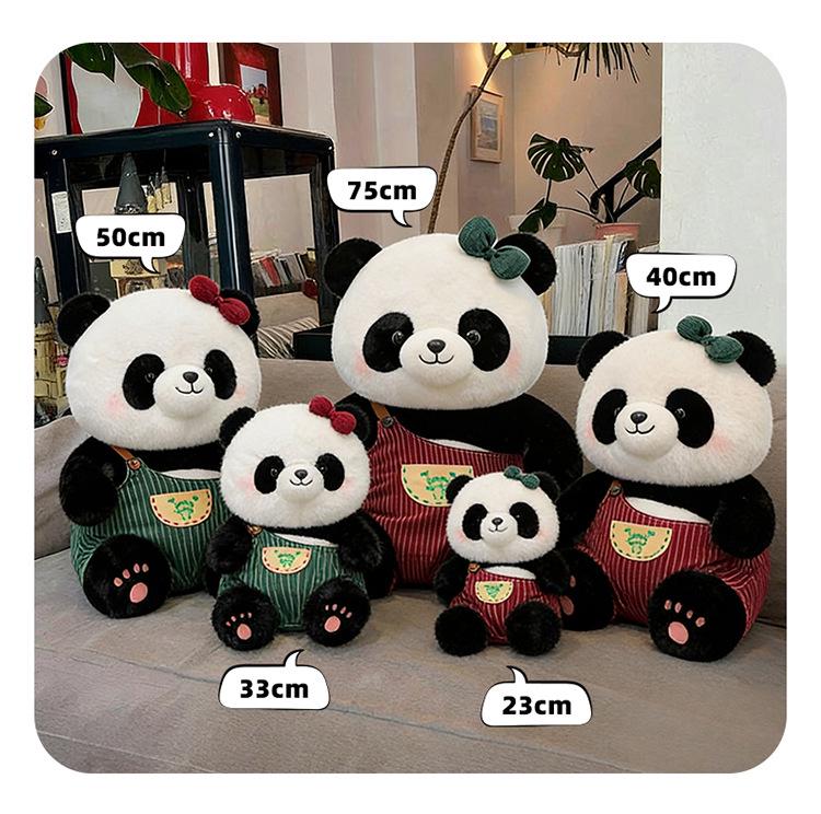 Cute Panda Plush Toy - Bamboo Basket Couple Doll - Ideal Children's Birthday Gift