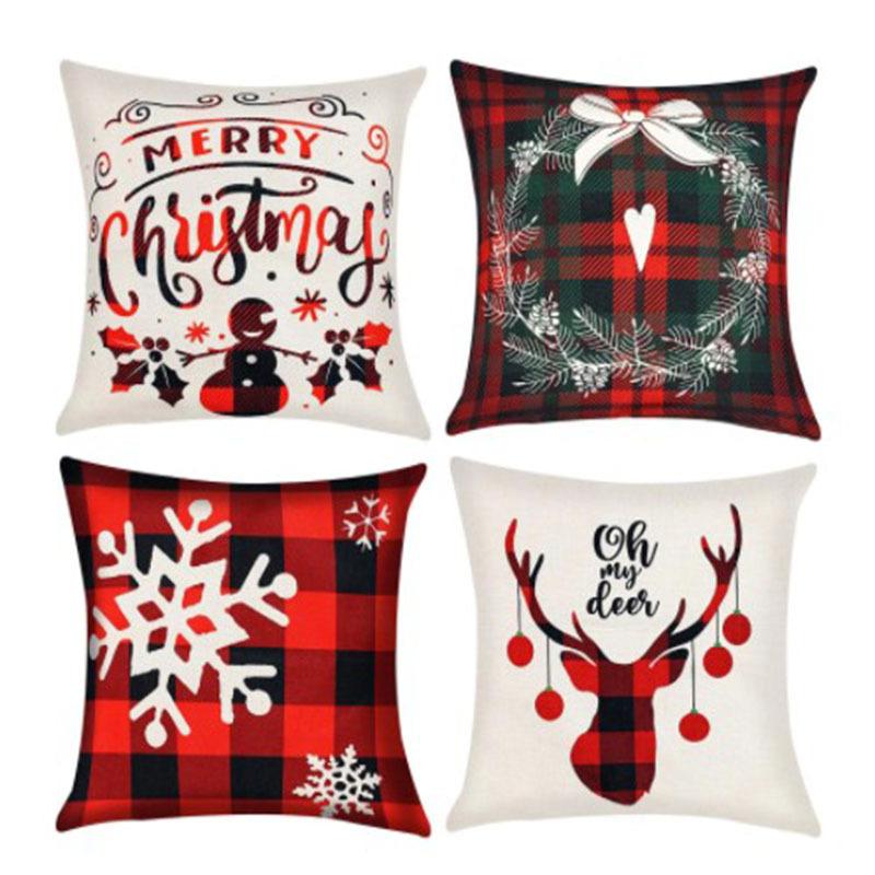 Christmas Pillow Home European Linen Sofa Cushion Cushion New Pillow Case