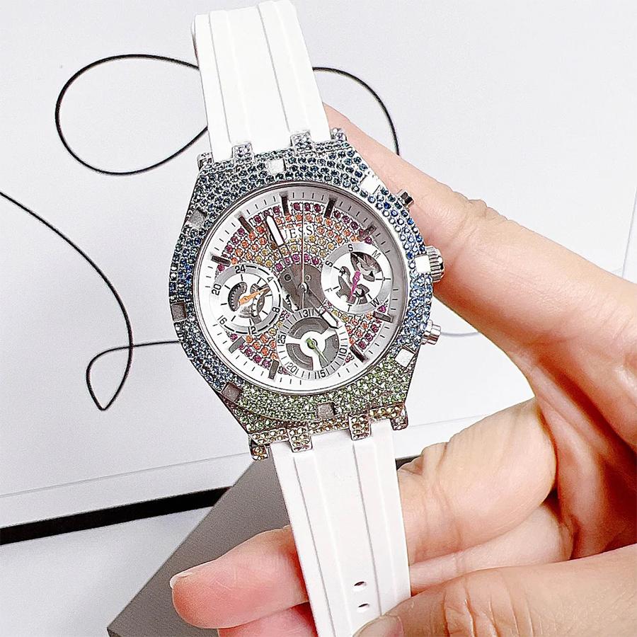 Ladies' Quartz Watch Stainless Steel Case Silicone Strap Quartz Movement For Daily Gatherings GW0407L4