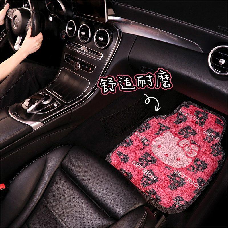 Car Floor Mat with Wire Loops for Driver and Rear Seat, New Model, Easy to Clean, Wear-Resistant, Dirt-Proof, Single Piece, Women's Car Interior Mat