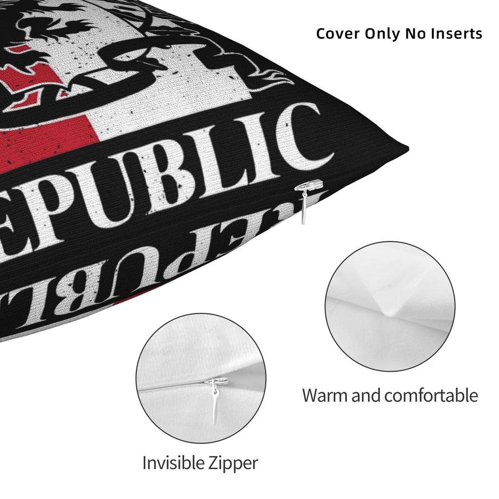 Decorative Pillow Cover Czech Republic Coat Of Arms Product Home Throw Pillow Case Cover Square Multiple Sizes