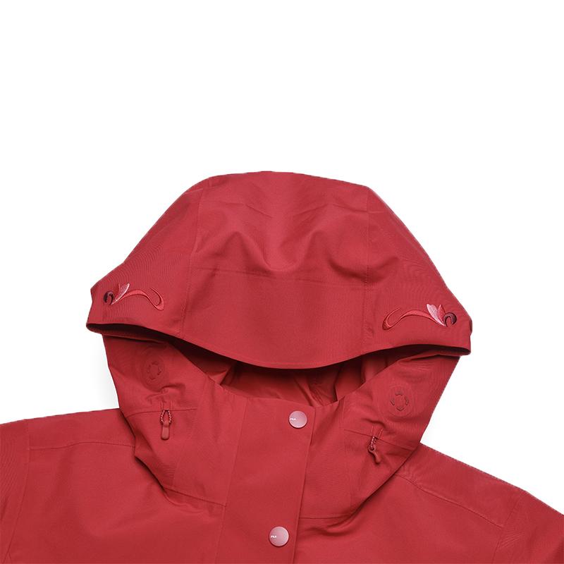 Fila Fashionable Hooded Two-Piece Set Waterproof Jacket Women Outerwear Dark-Rose A11W517729FWI