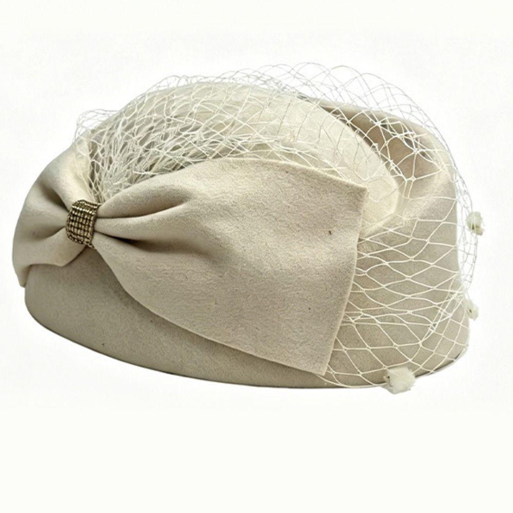 Klobouky Fedora Síťovaný Top Hat Francouzský Styl Klobouk Pillbox Klobouk Fedora s Mašlí Koktejlová Událost