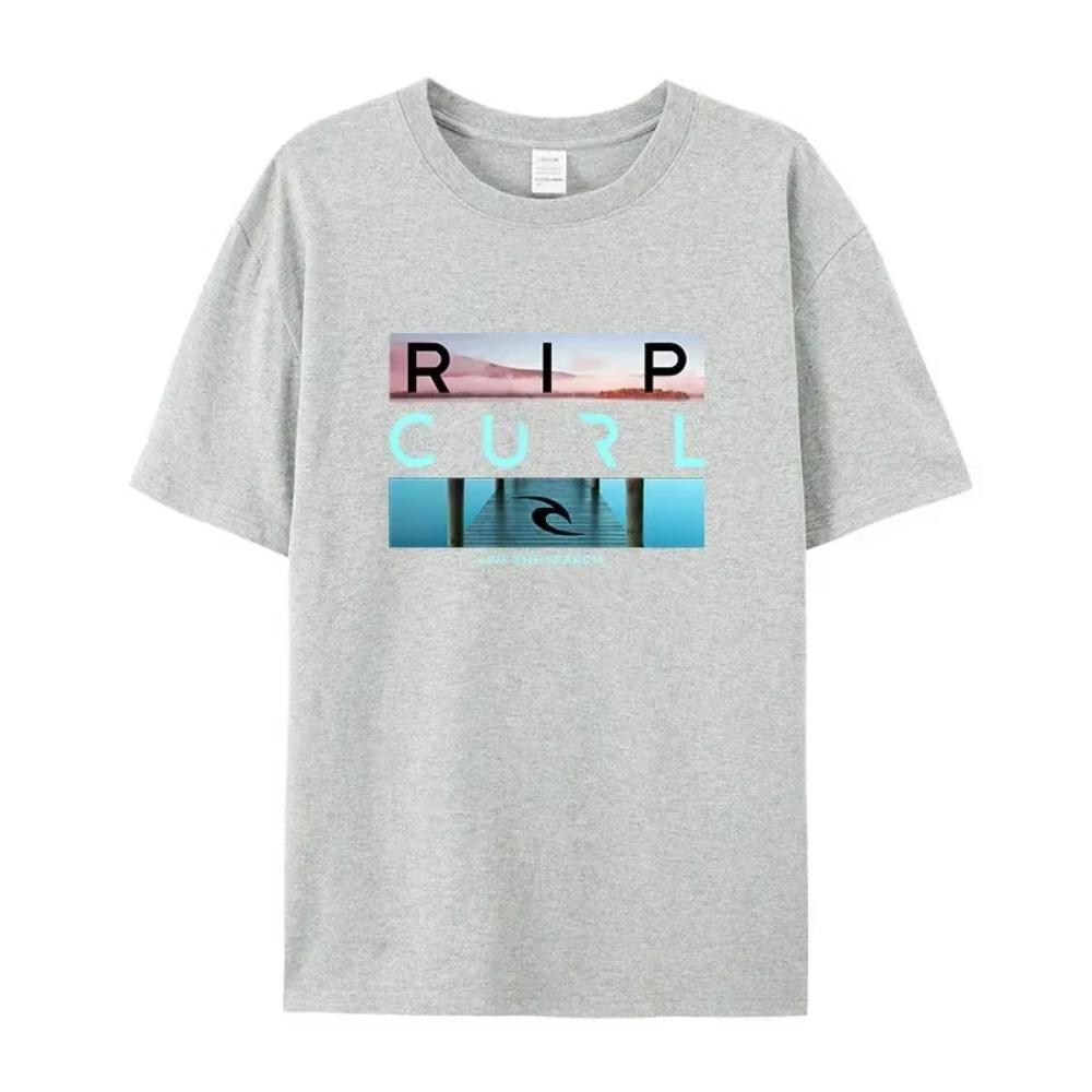 Selling Rip Live the Search Beauty Curl Logo Men's T-Shirt Summer Amazing Quality 100% Cotton White Top Tees Male New T-Shirt