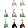 Portachiavi Mini Borsa in Ecopelle PU - Portamonete alla Moda con Dettagli Dorati, Design Compatto per Chiavi e Monete, Disponibile in Azzurro Chiaro, Rosa, Nero