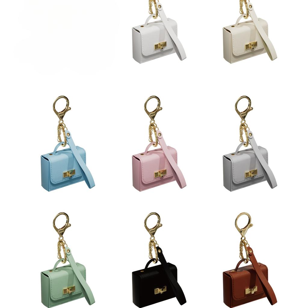 Portachiavi Mini Borsa in Ecopelle PU - Portamonete alla Moda con Dettagli Dorati, Design Compatto per Chiavi e Monete, Disponibile in Azzurro Chiaro, Rosa, Nero