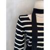 C S In The Room Stripe Square neCk Crop Knit SCarf Set