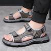 Fashion 2024 Summer Fashion Breathable Sports Men's Sandals Designer New Solid Color Soft Sole Retro Flat Base Male Shoes