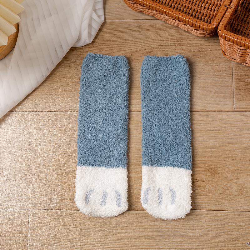 Women's Winter New Thickened Striped Cat PAWS Sleeping Tube Socks