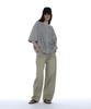 PARTIMENTO WOMEN Frill Trim Henley Neck Tee_Melange