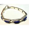 Used Silver 925 Lapis Lazuli Bracelet Vintage Inlay