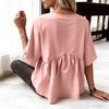Damen Freizeit Locker Und Modisch Kurzärmlig V-Ausschnitt Pullover Oberteil