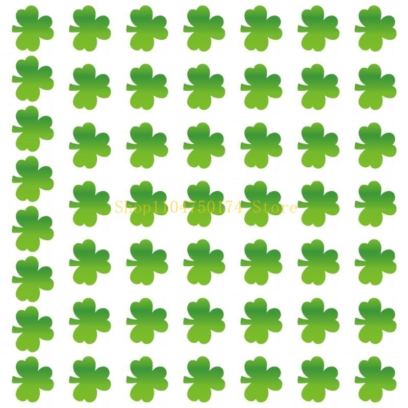 Set of 50 Patricks Day Shamrock Sticker Adhesive Plant Decal Paper Texture for Craft and Home Decoration Top Sale