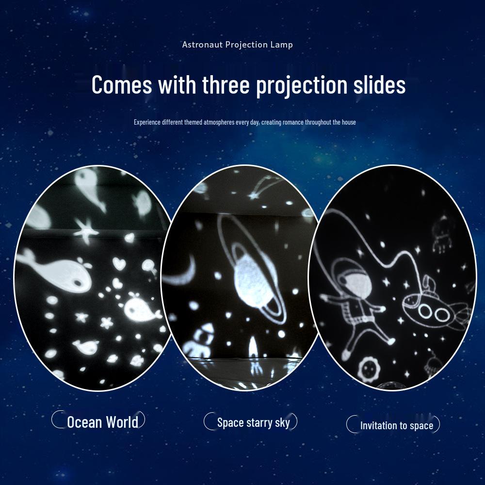 Spaceman Starry Sky Projector: Rotating Night Light & Music Lamp for Kids' Bedrooms