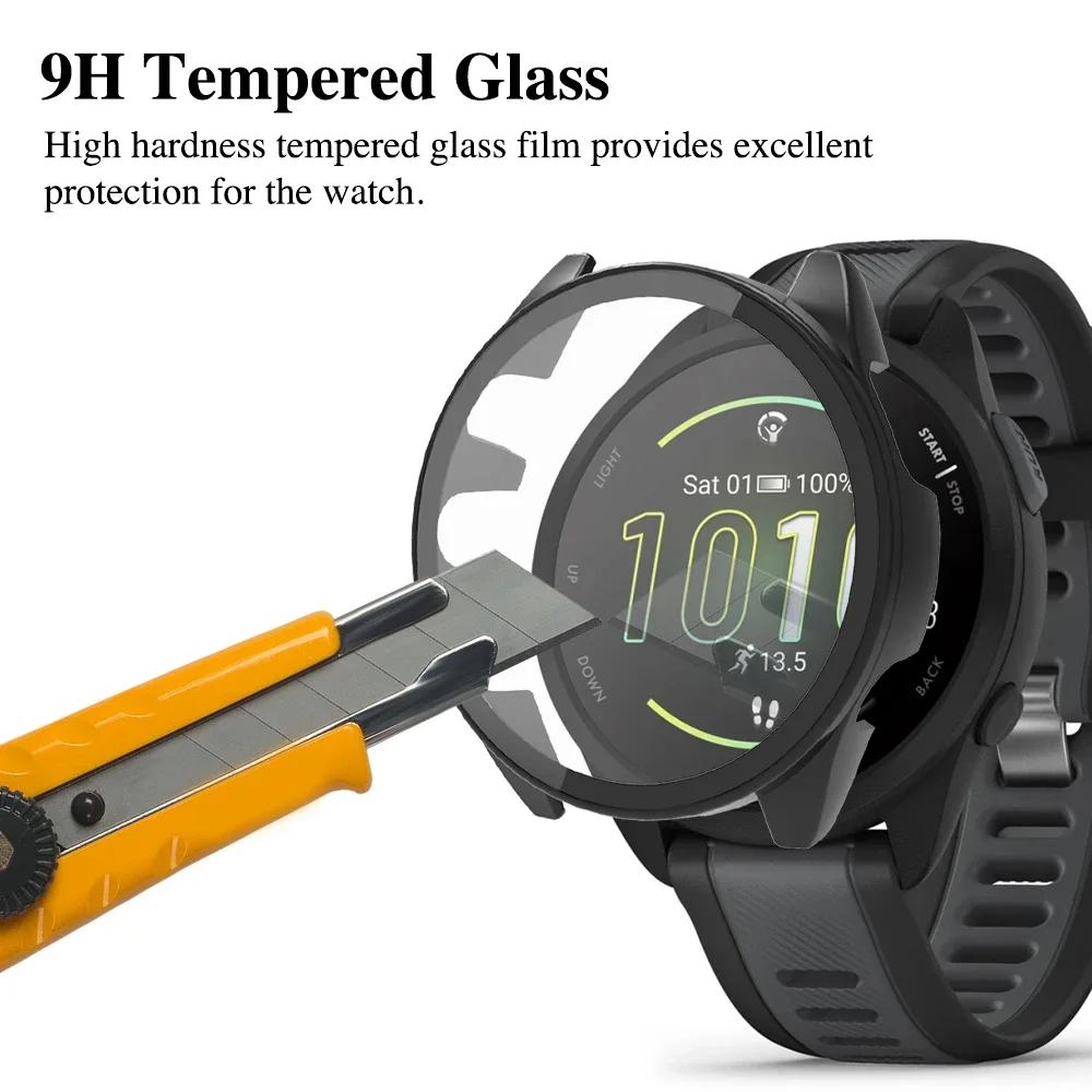 Hard PC Glass Case Garmin Forerunner 965 255 265 165/Venu 3 2 Full Cover Screen Protector Glass Bumper Shell Garmin Vivoactive 5
