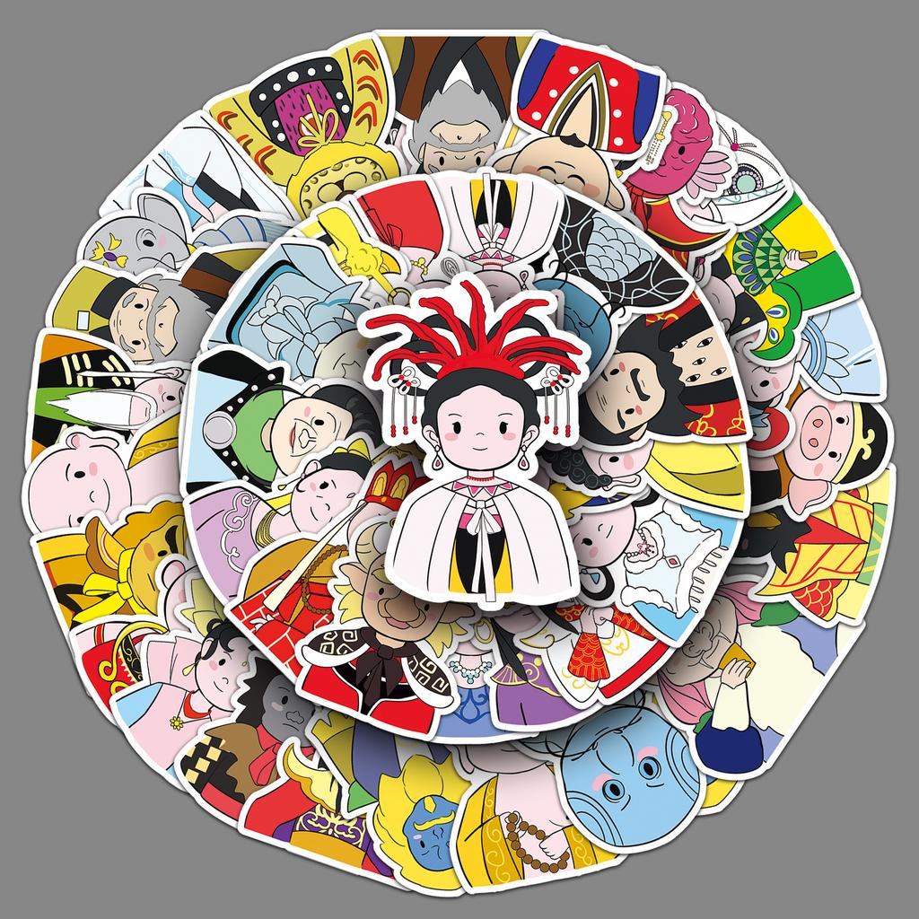 51 Journey To The West Doodle Stickers Personalized Cartoon Hand-painted Characters Decorative Mobile Phone Case Water Cup Creative Stickers