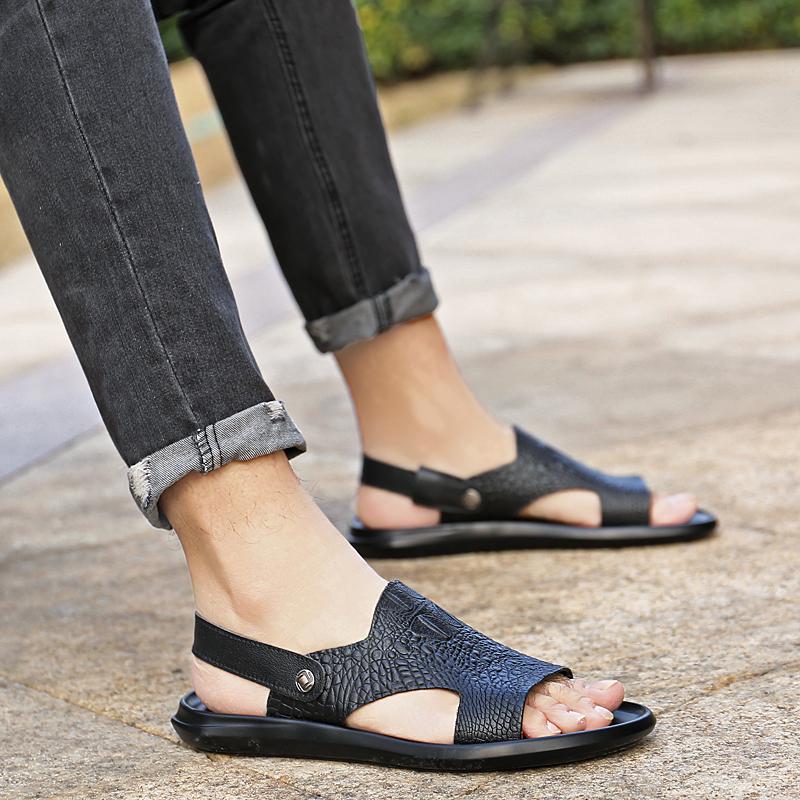 Summer Men Alligator pattern Sandals Fashion Outdoor Casual Shoes Men's Beach Sandals Breathable Waterproof Footwear Men Shoes