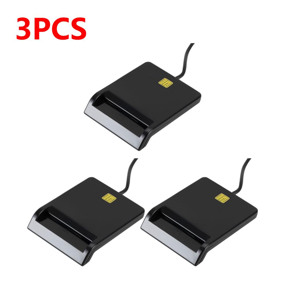 1-3Pcs USB 2.0 Smart Card Reader Portable Reliable Simplicity for DNIE ATM CAC IC ID SIM Card Cloner Connector Windows Linux