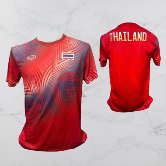 

ТАИЛАНД Национальная Олимпиада по бадминтону 2024 года, футболка с принтом, быстросохнущая, с круглым вырезом, полиэстер, короткий рукав, форма, флаг Таиланда, логотип, спорт в помещении 4XL