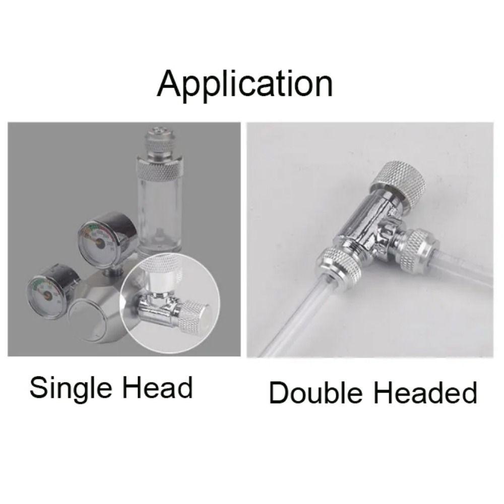 Single/Double Head Needle Valve Regulator Copper Silver CO2 One-way Bubble Regulator CO2 Fine-tuning Valve CO2 Bubble Counter
