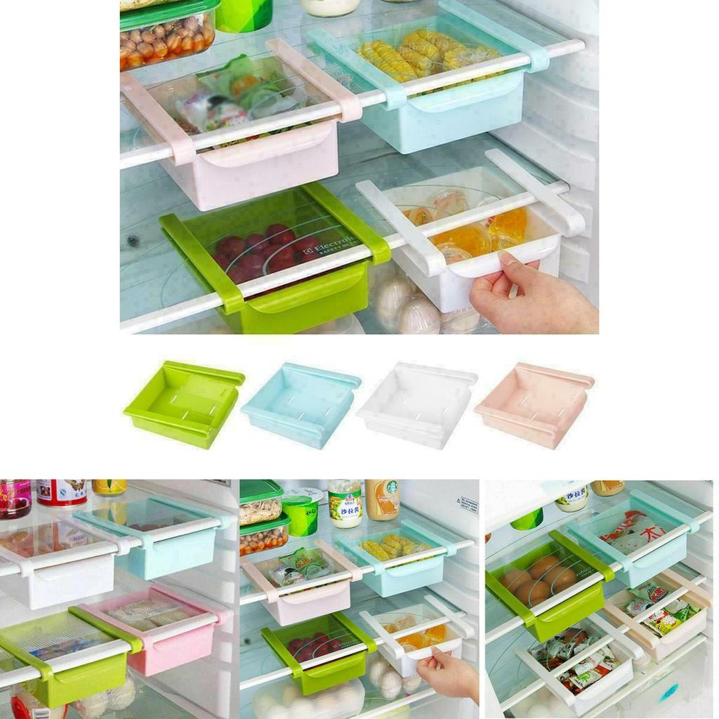 Versatile And Durable Slide Kitchen Fridge Freezer Space Saver Organizer Box