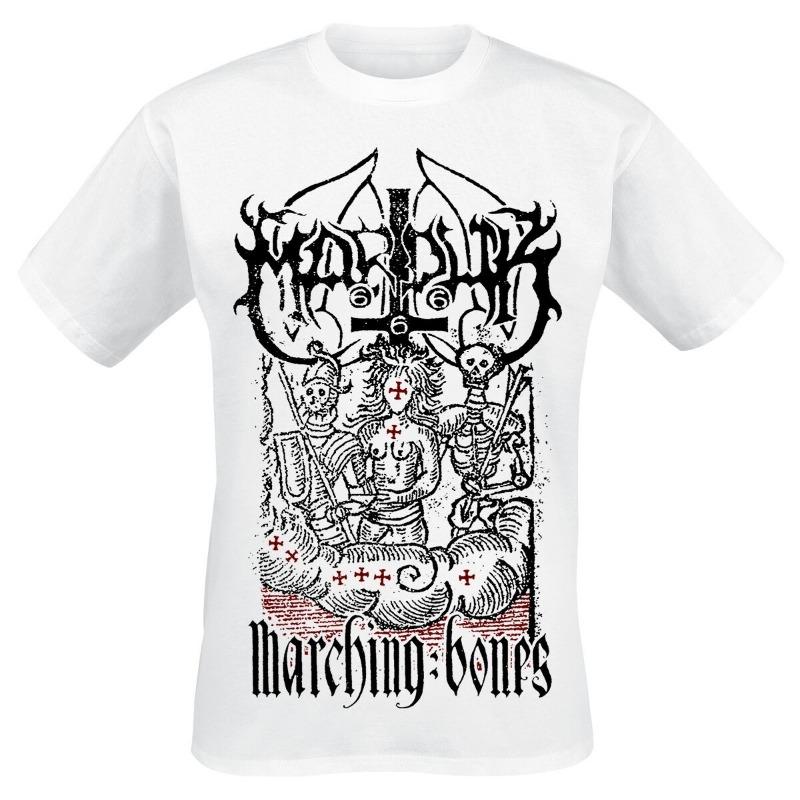 Marduk Black Metal Assault T-shirt Black Metal Band Logo Print 100% Cotton Unisex Tee Gothic Rock Music Shirt