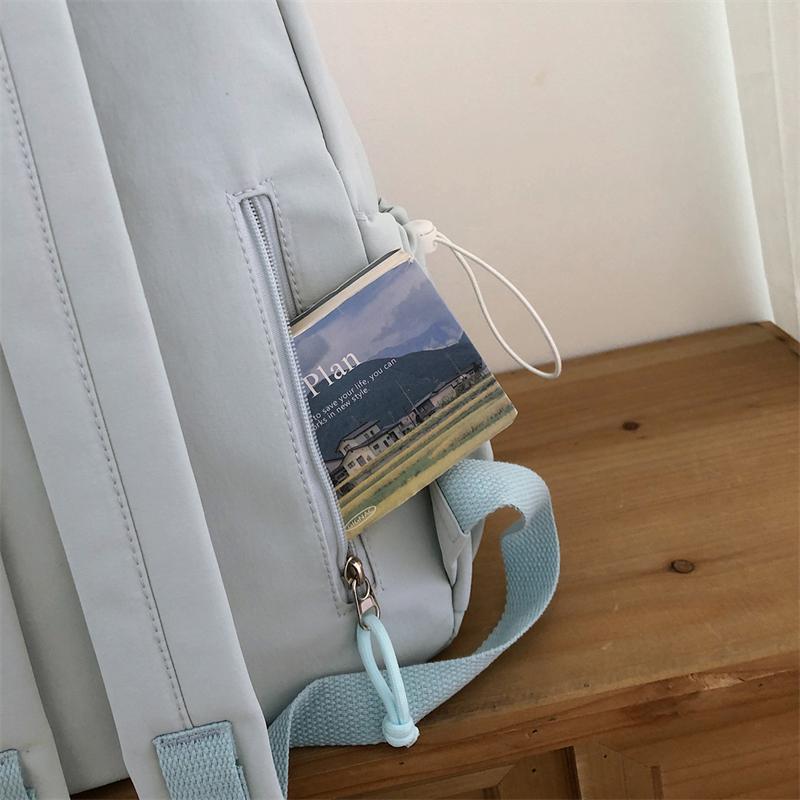 Cartoon Women's Backpack Student Large Capacity School Bag Color Block Campus Backpack