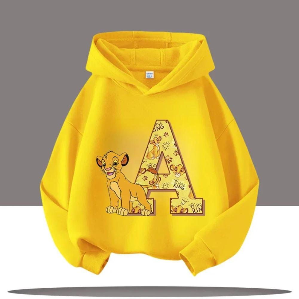 

Alphabet A-Z Lion King Kids Hoodie for Boys, Girls - Casual Shirt with Cartoon Print - Fall/Winter Clothing 110