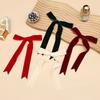 4PCS Long Ribbon Christmas Tree Bows Single/Double Ear Bow Xmas Gift Box Bow  Holiday Ornament