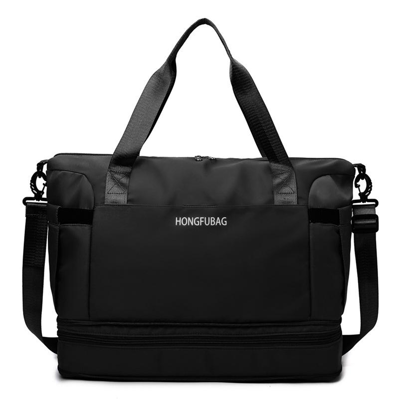 

Travel Bag Women s Large-capacity Expansion Luggage Bag Maternity Storage Bag Dry and Wet Separation Sports Fitness Yoga Bag чорний