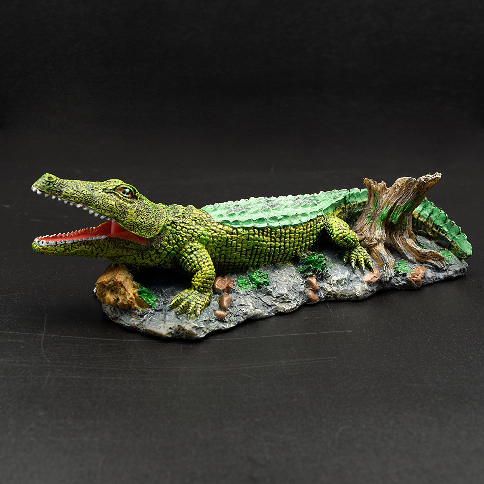Аквариум Украшение Украшения Аквариум Ландшафтный дизайн Пневматический крокодил Украшения Орнаменты Аквариум Аквариум Аквариум Ландшафтный дизайн 1PCS