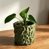 Vaso per Piante con Motivo ad Onda Stampato 3D, Fioriera Bianca Opaca per Succulente, Stampaggio Integrato Liscio Vaso Decorativo per Casa Scrivania Libreria Living