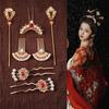 1 Set Classical Ancient Hair Stick Pearl Flower Hair Comb Hanfu Hair Accessories