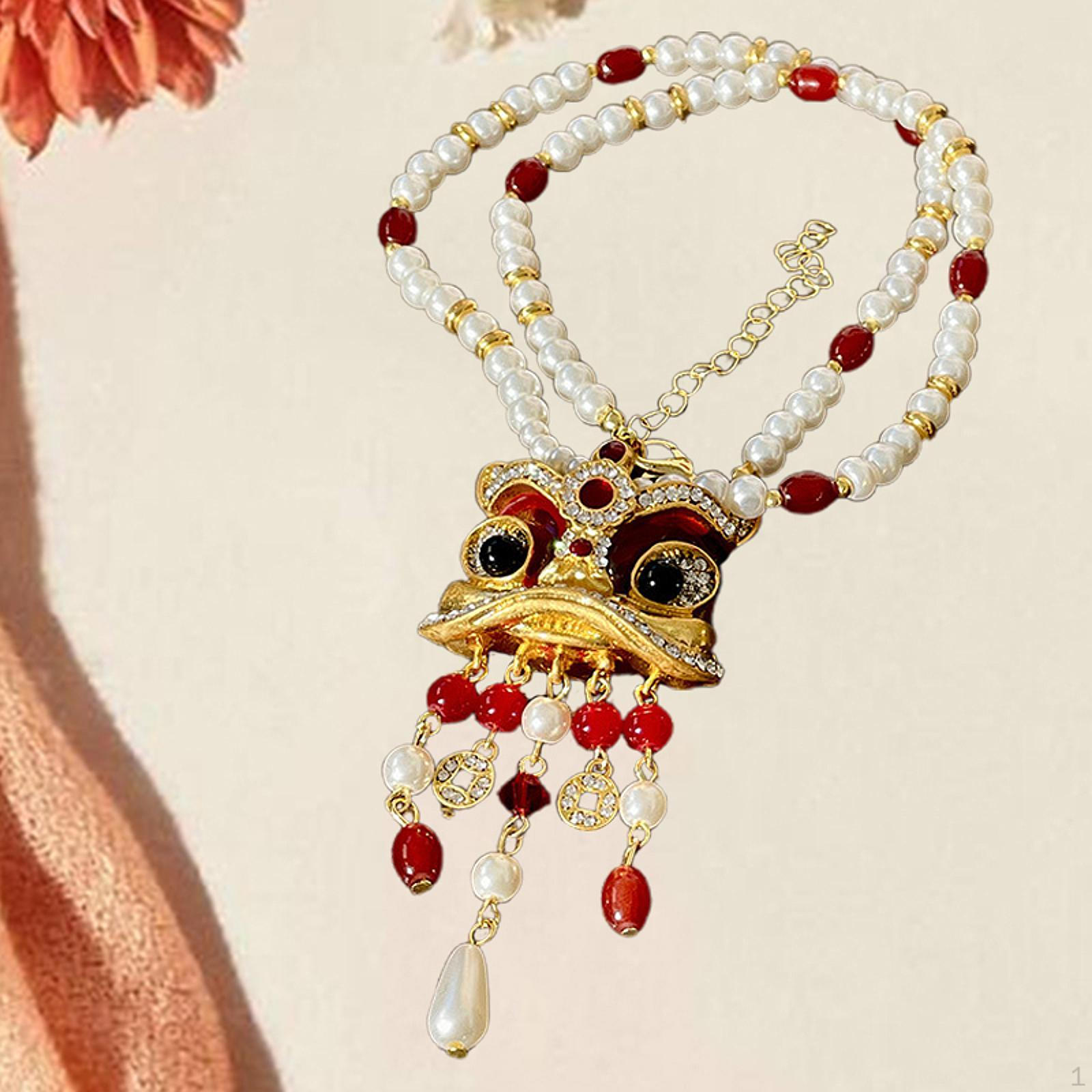 

Коллекция украшений на китайский год с подвесными серьгами и ожерельем в подарок Necklace