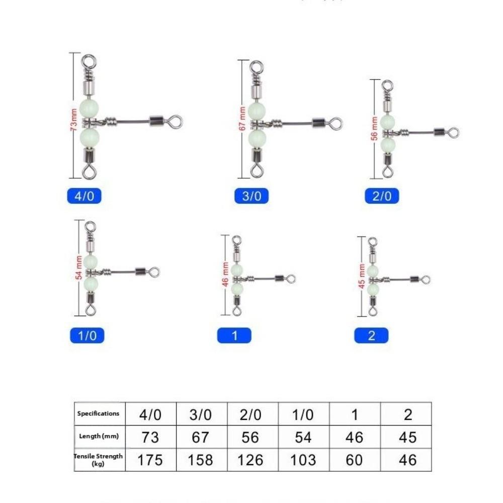 5pcs Luminous Bead Fishing Swivels 5pcs Sea Fishing Connector  Saltwater Fishing