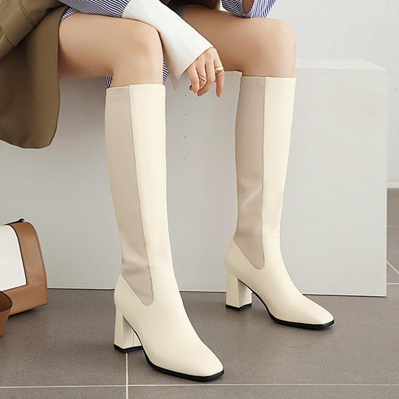 Fashion Fashion Knee High Boots Women Shoes Elegant Autumn Winter Women's High Boots Stretch Comfortable Long Shoes Ladies Large Size 48