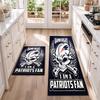 New England Patriots Flannel Kitchen Floor Mat – Non-Slip, Absorbent and Easy to Clean Suitable for Kitchens, Entryways Bedroomsand Bathrooms