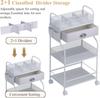 Baby Diaper Caddy Cart - 3-Tier Rolling Organizer with Drawer, Bedside Nursery Storage for Newborn Essentials
