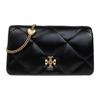 Kira Gold Logo Quilted Design Leather Shoulder Bag Women Shoulder Bag Black 162139-001